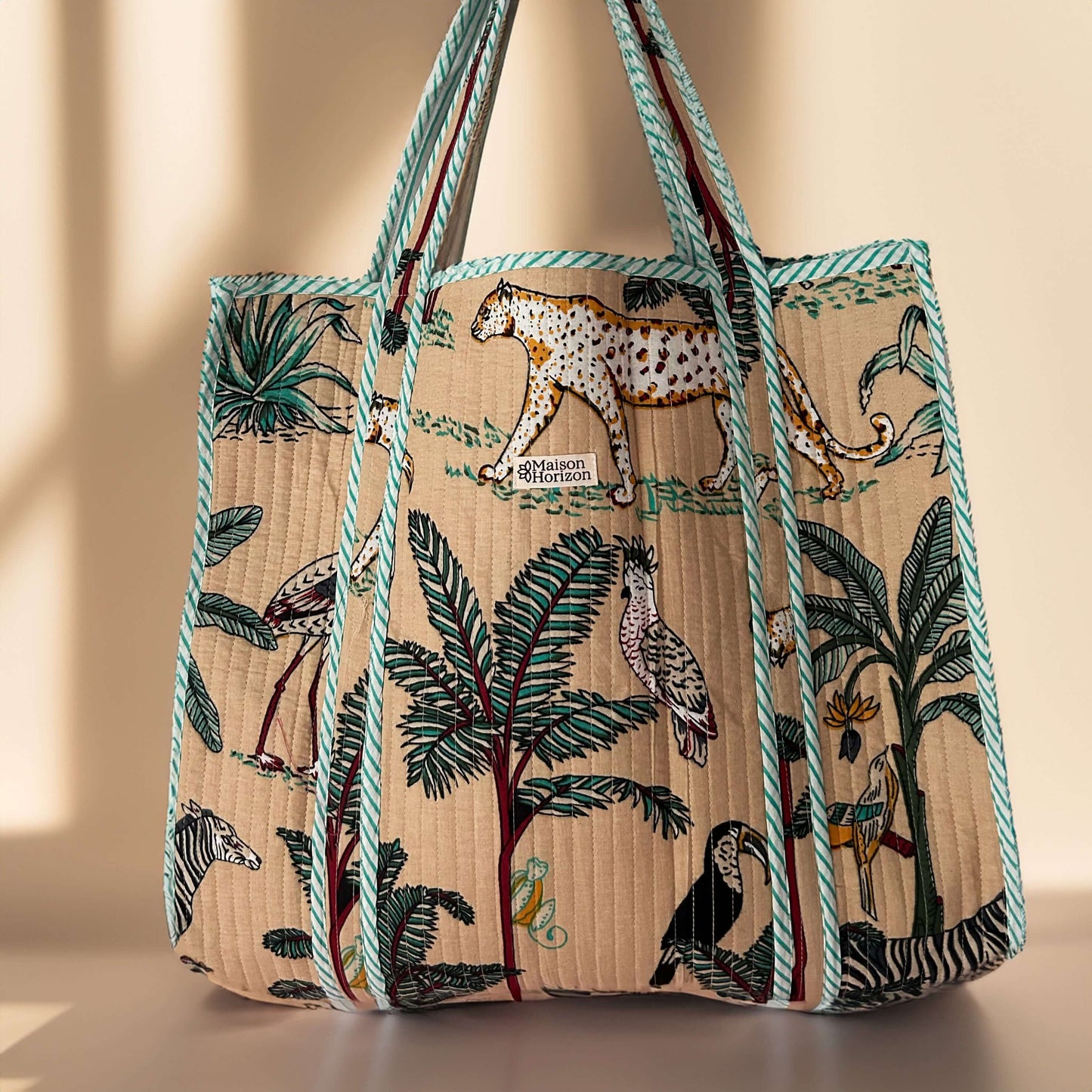 Sac Cabas réversible Deepa.TOTE005.Couleur: Jungle Beige