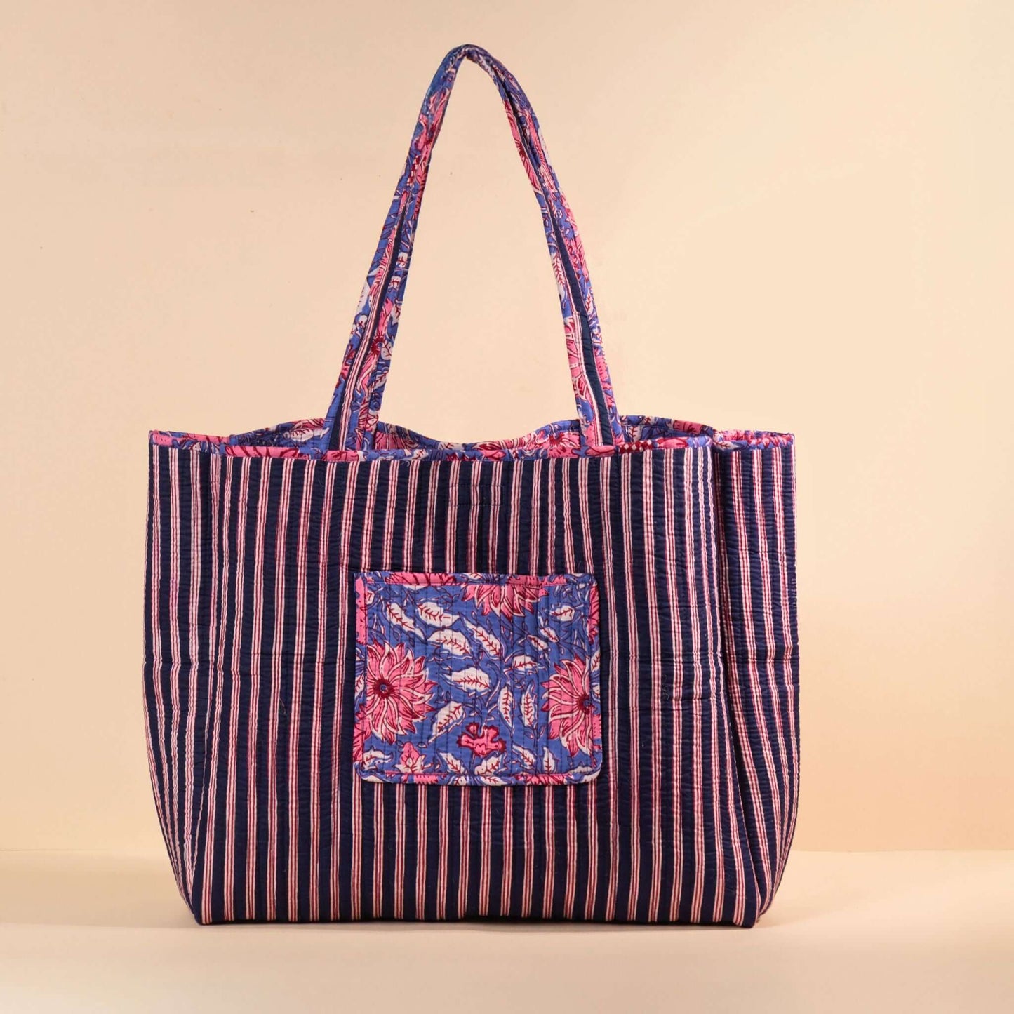 Sac Cabas réversible Deepa.TOTE058.Couleur: Jungle Ciel