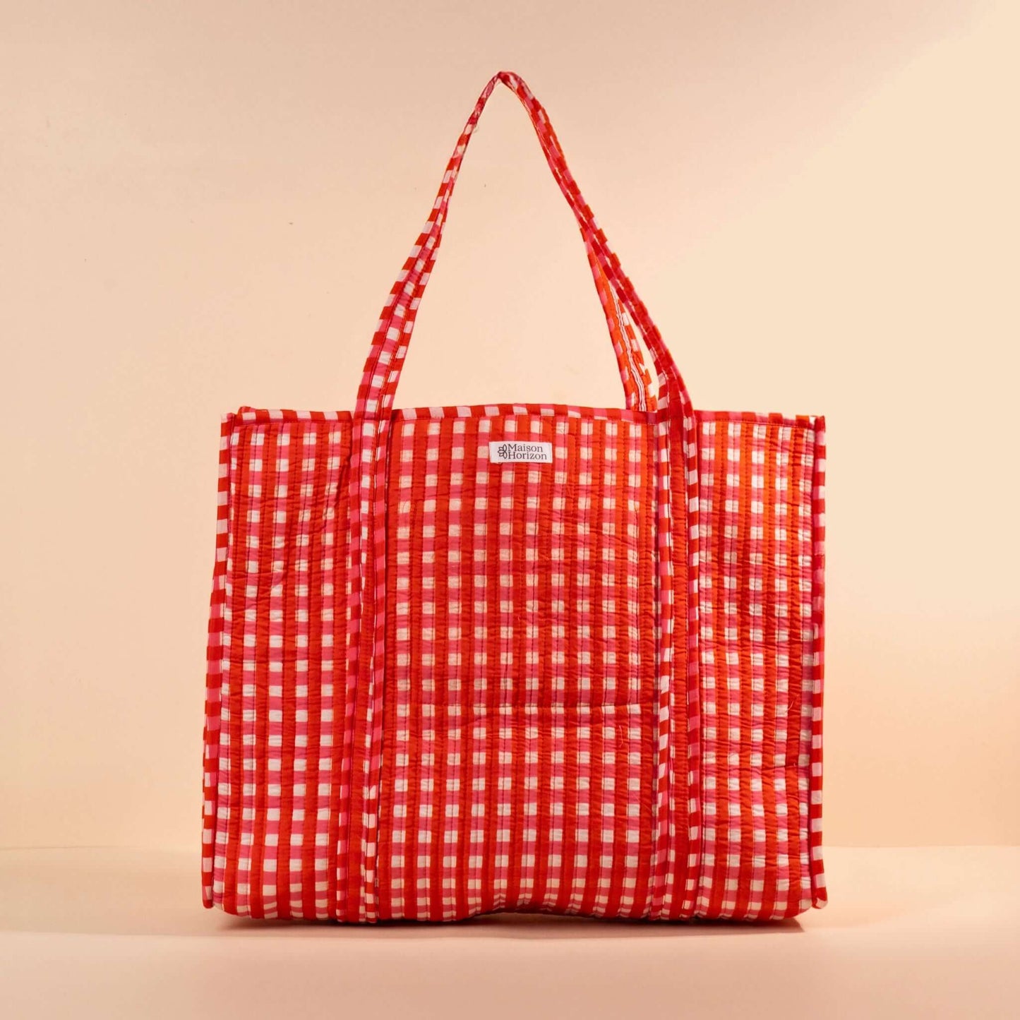 Sac Cabas réversible Deepa.TOTE051.Couleur: Vichy Cerise