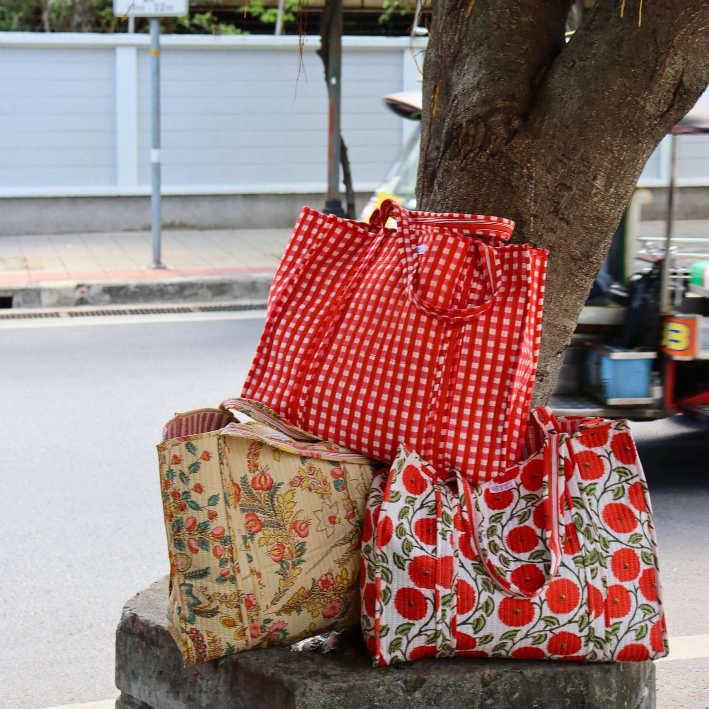 Sac Cabas réversible Deepa.TOTE058.Couleur: Jungle Ciel