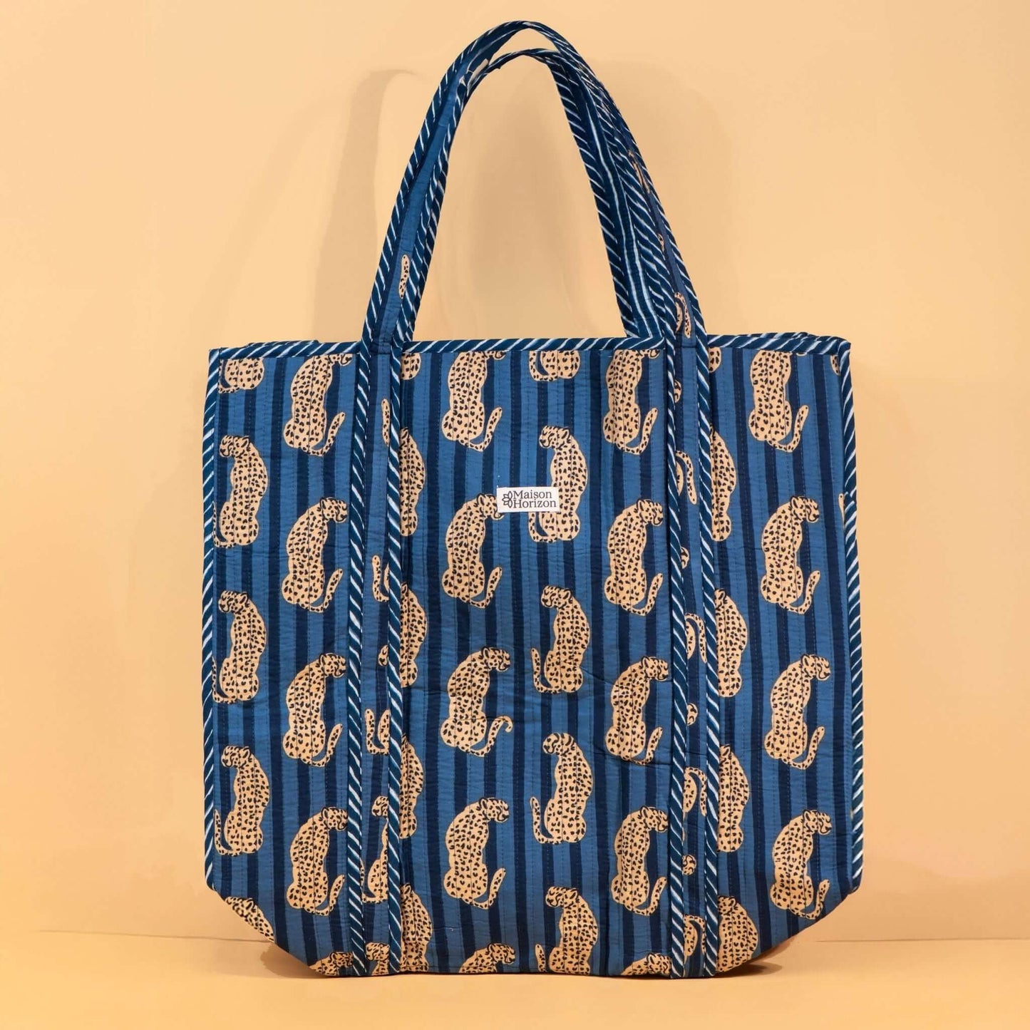 Sac Cabas réversible Deepa.TOTE020.Couleur: Bleu tigré
