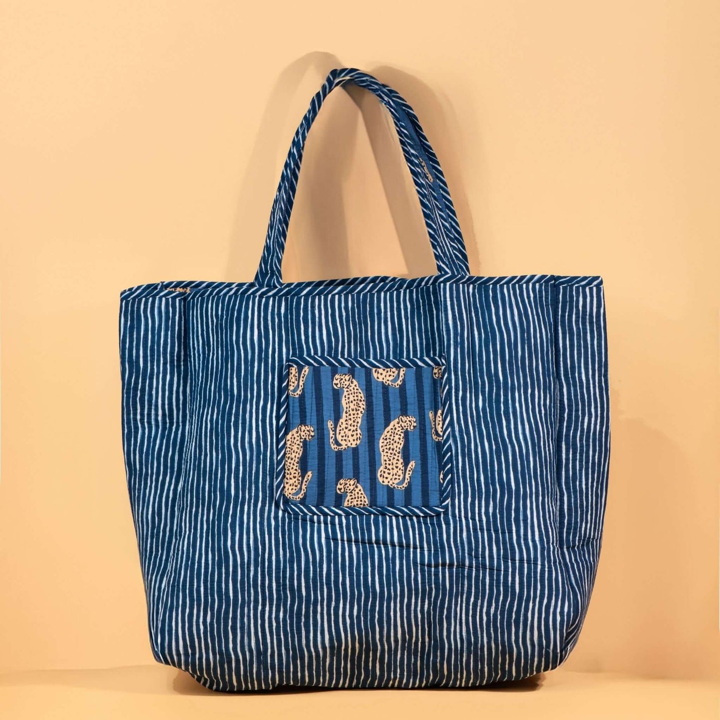 Sac Cabas réversible Deepa.TOTE058.Couleur: Jungle Ciel