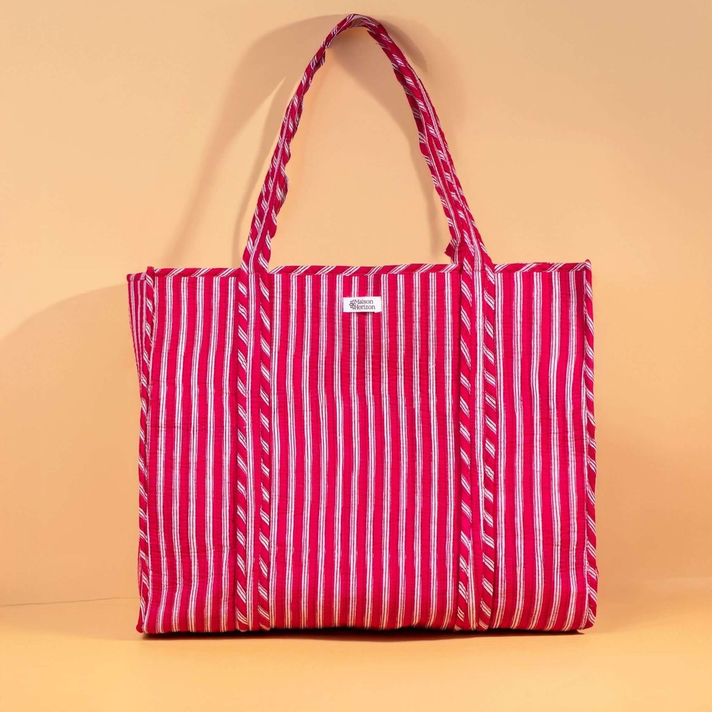 Sac Cabas réversible Deepa.TOTE011.Couleur: Rose Rayé