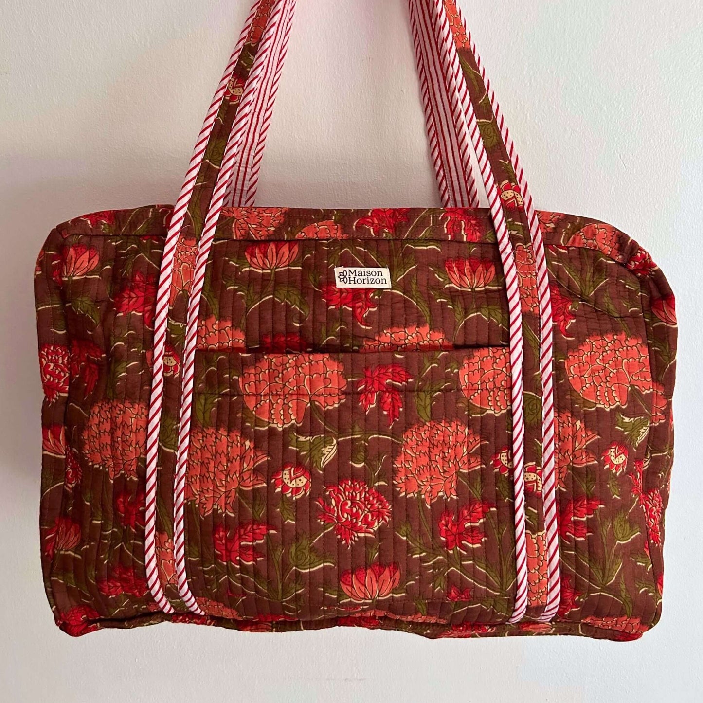Sac Week-end ou à langer Lola.LOLA040.Couleur: Moka Floral