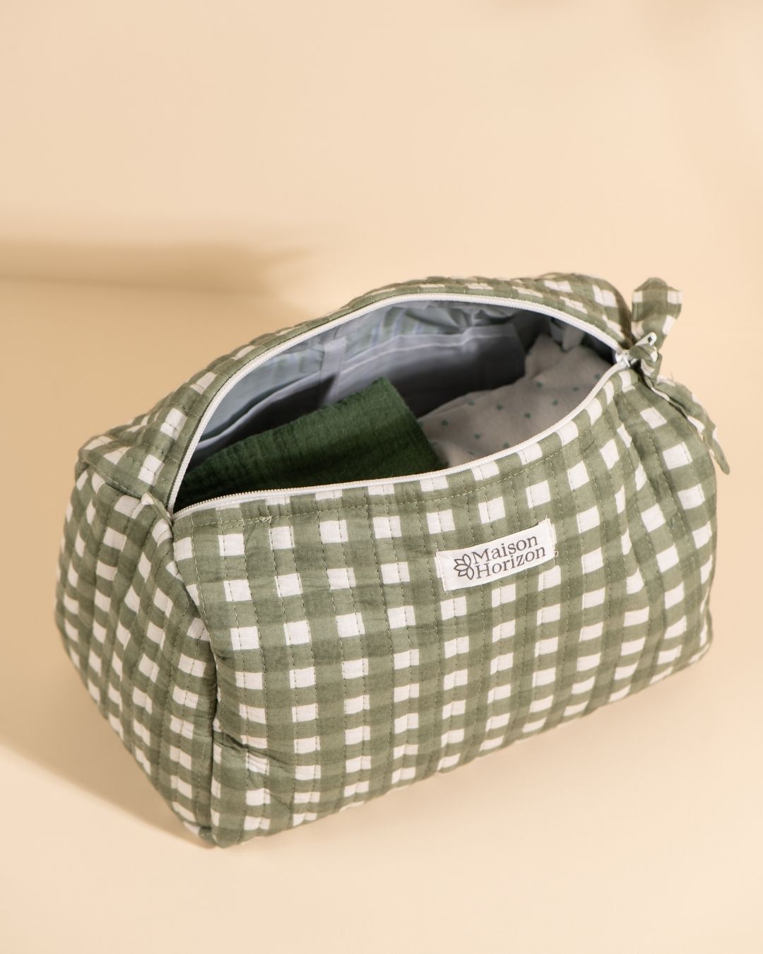 Trousse de toilette Banita Vichy Kaki