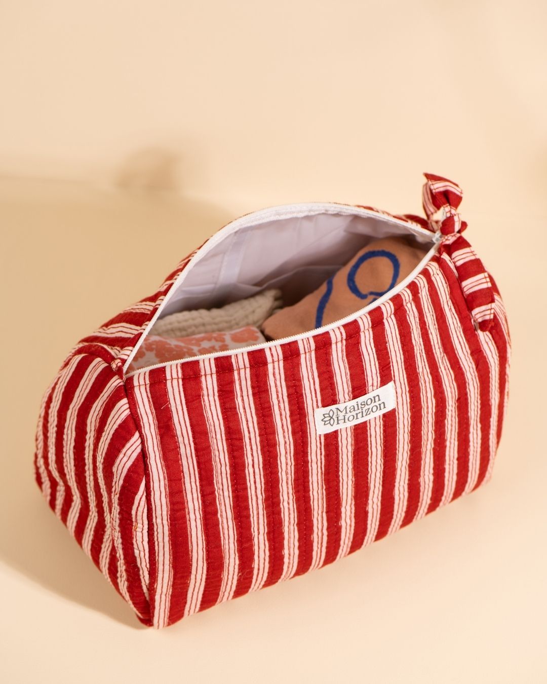 Trousse de toilette Banita Rayures Lie de Vin