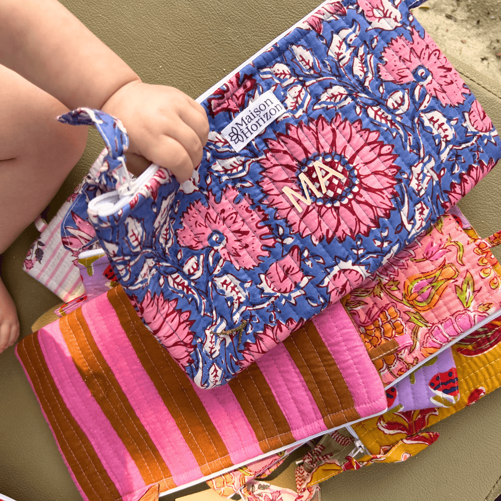 Pochettes fourre-tout Jade.POCH001.Couleur: Vichy Cerise