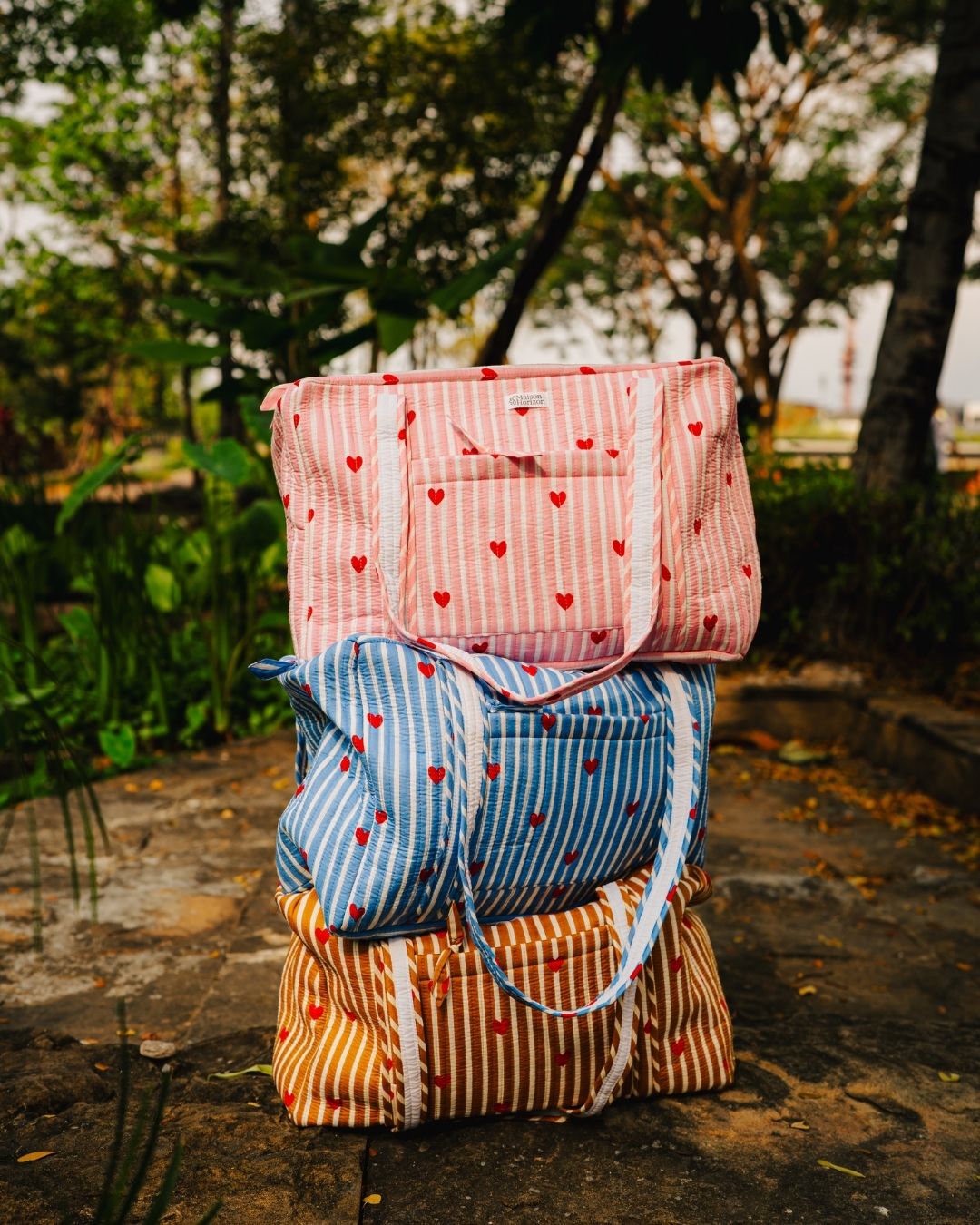 Sac Week-end Lola - Coeurs rose