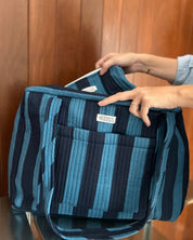 Sac Week-end ou à langer Lola Rayures Ultra Bleu