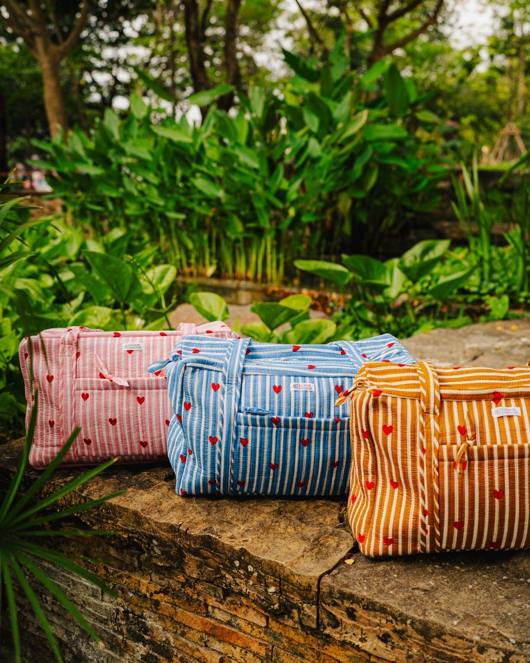 Sac Week-end Lola - Coeurs bleu