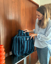 Sac Week-end ou à langer Lola Rayures Ultra Bleu