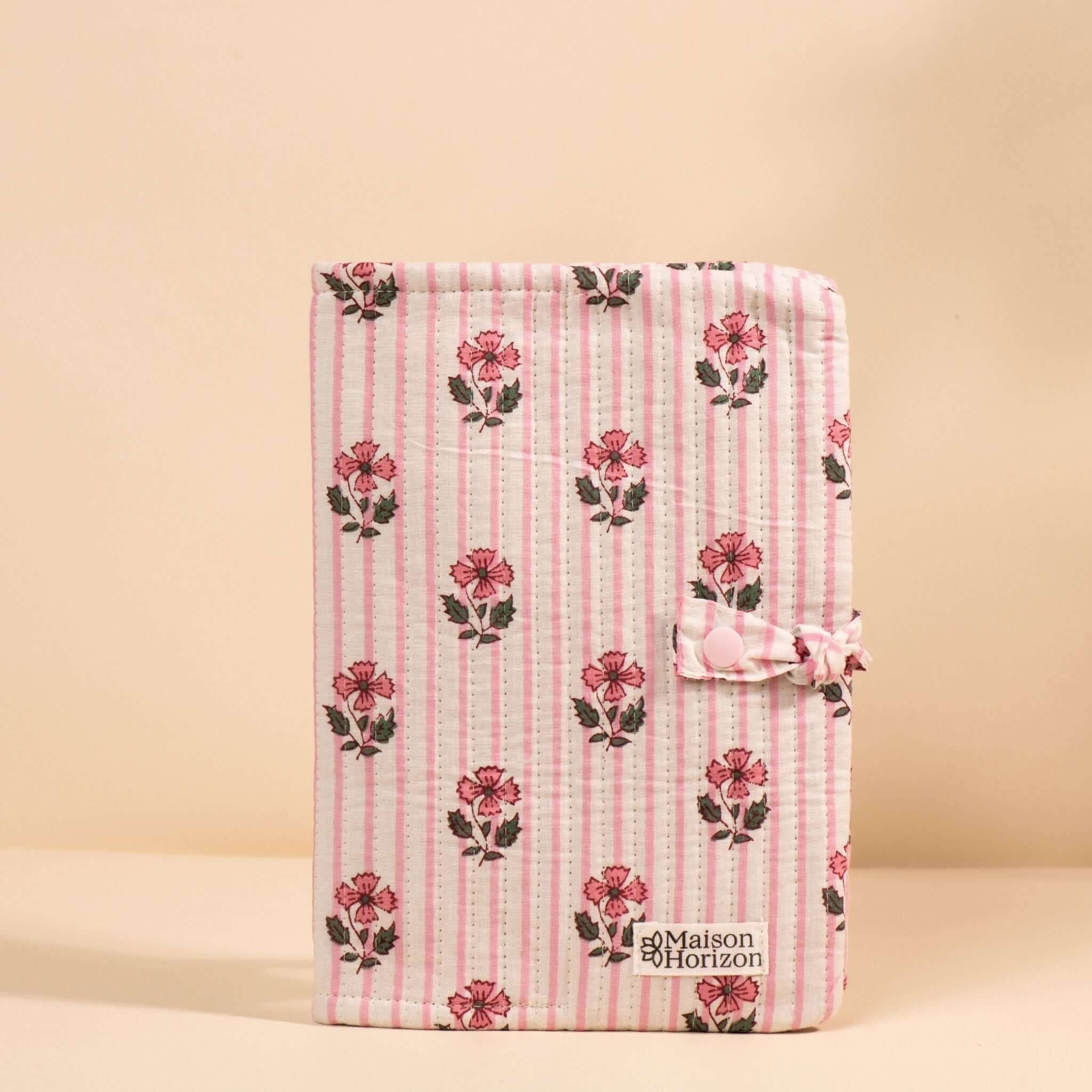 Couverture de carnet Noi.COUV054.Couleur: Rayé rose mocha