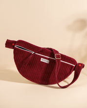 Sac Banane à Langer Kimi Velours Lie De Vin