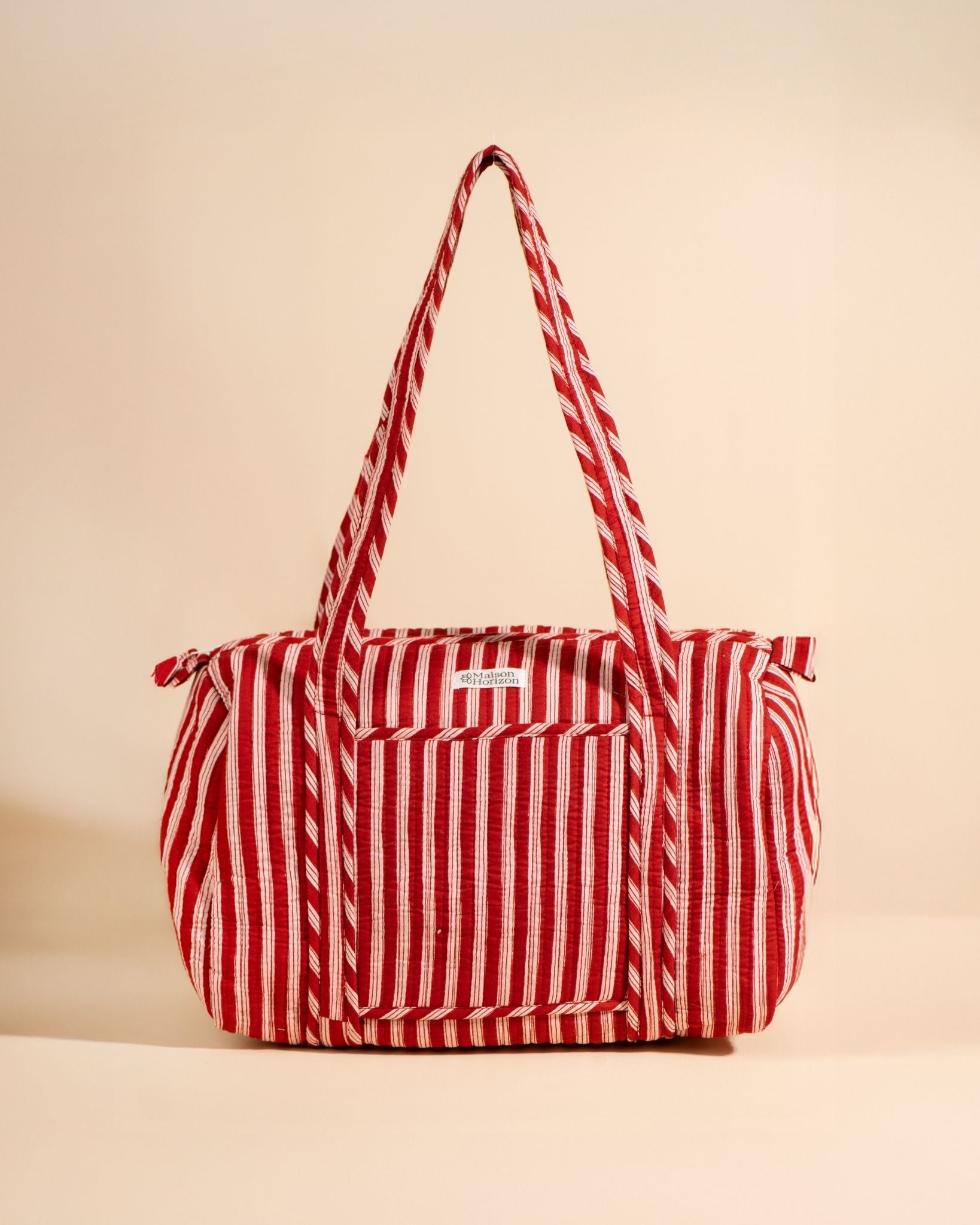 Sac à langer ou de journée Sunee Rayures Lie de Vin