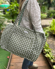 Sac Week-end ou à langer Lola Vichy kaki