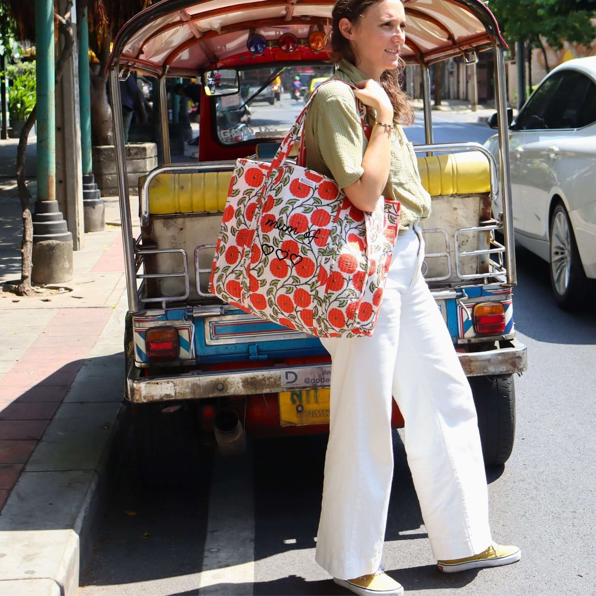Sac Cabas réversible Deepa.TOTE058.Couleur: Jungle Ciel