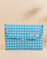 Matelas à langer de voyage Wulan Vichy bleu ciel