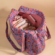 Sac Week-end ou à langer Lola.LOLAV2003.Couleur: Corail Floral