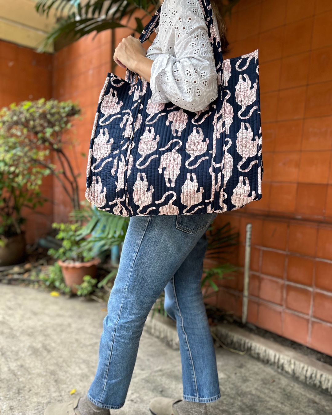 Sac Cabas réversible Deepa Jungle Marine