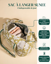 Sac à langer Sunee Light kaki floral