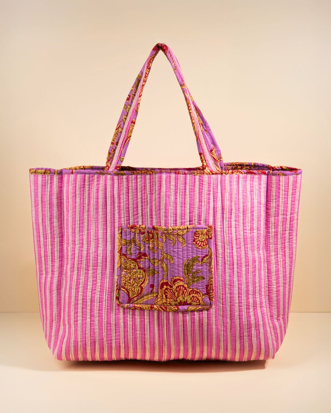Sac Cabas réversible Deepa Violet pastel