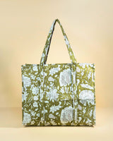 Sac Cabas réversible Deepa Kaki floral