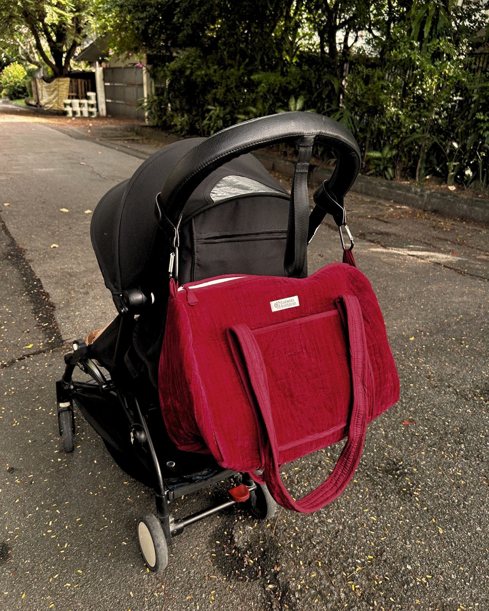 Sac à langer ou de journée Sunee Velours Lie de Vin
