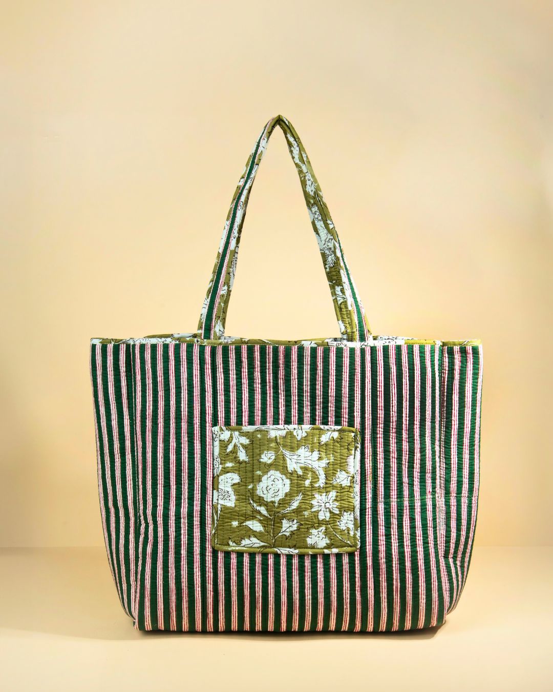 Sac Cabas réversible Deepa Kaki floral