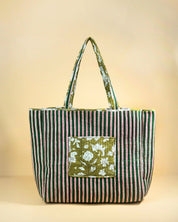 Sac Cabas réversible Deepa Kaki floral