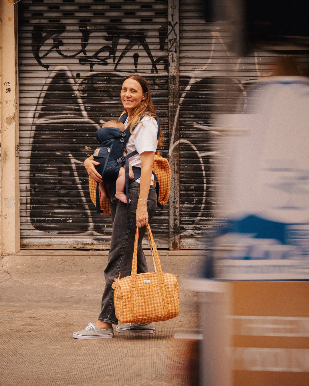 Sac à langer Sunee vichy poudré