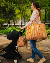 Sac à langer Sunee coeurs beige