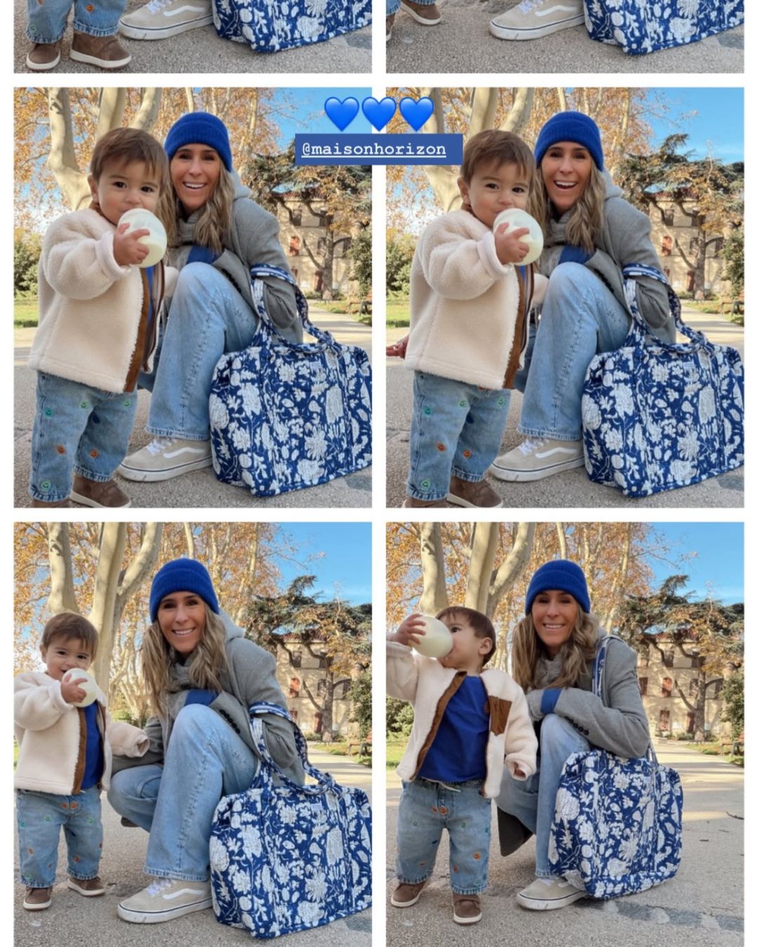 Sac Week-end ou à langer Lola Bleu impérial Floral