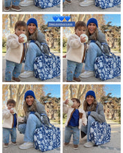 Sac Week-end ou à langer Lola Bleu impérial Floral