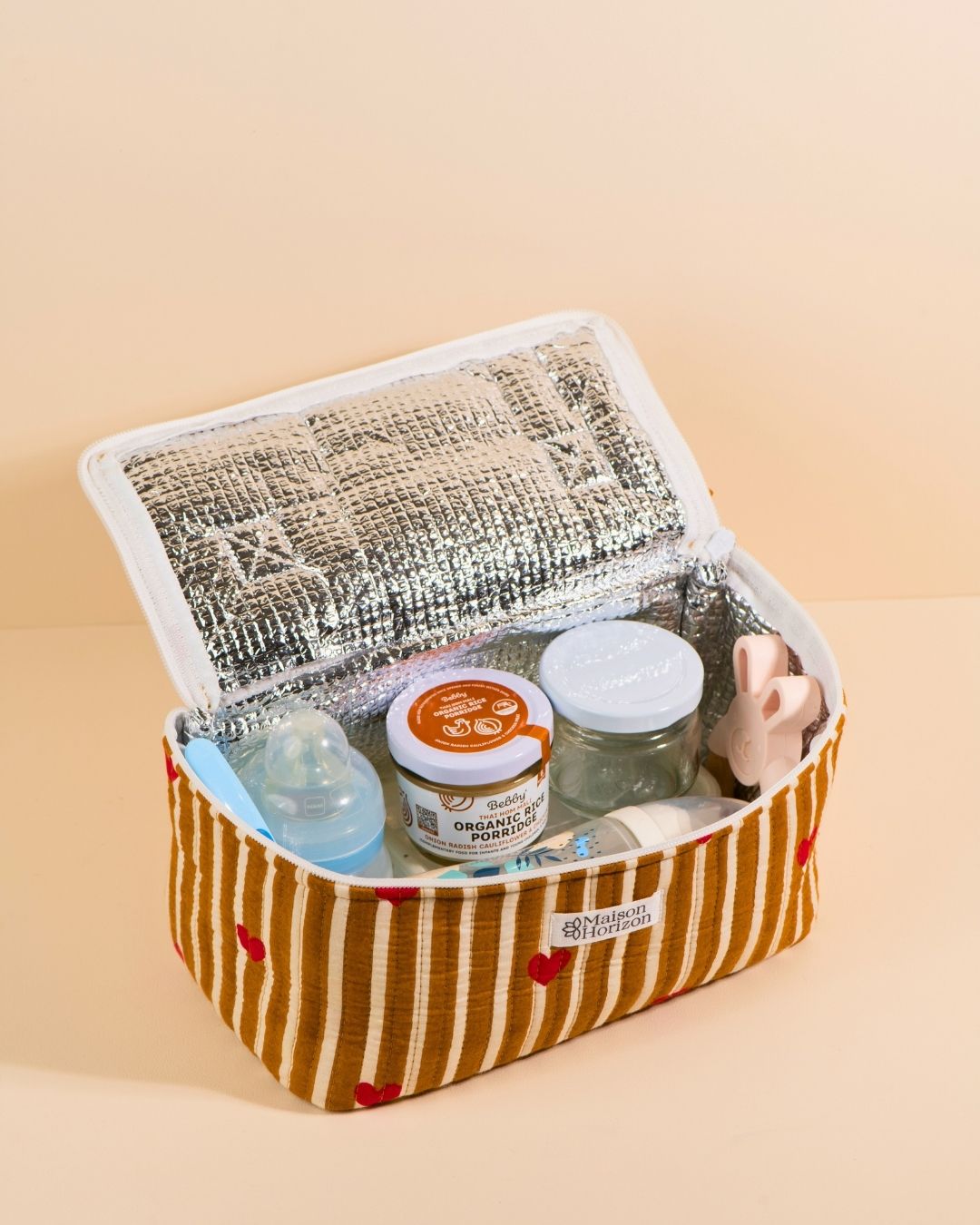 Glacière lunch box Neela Coeurs beige