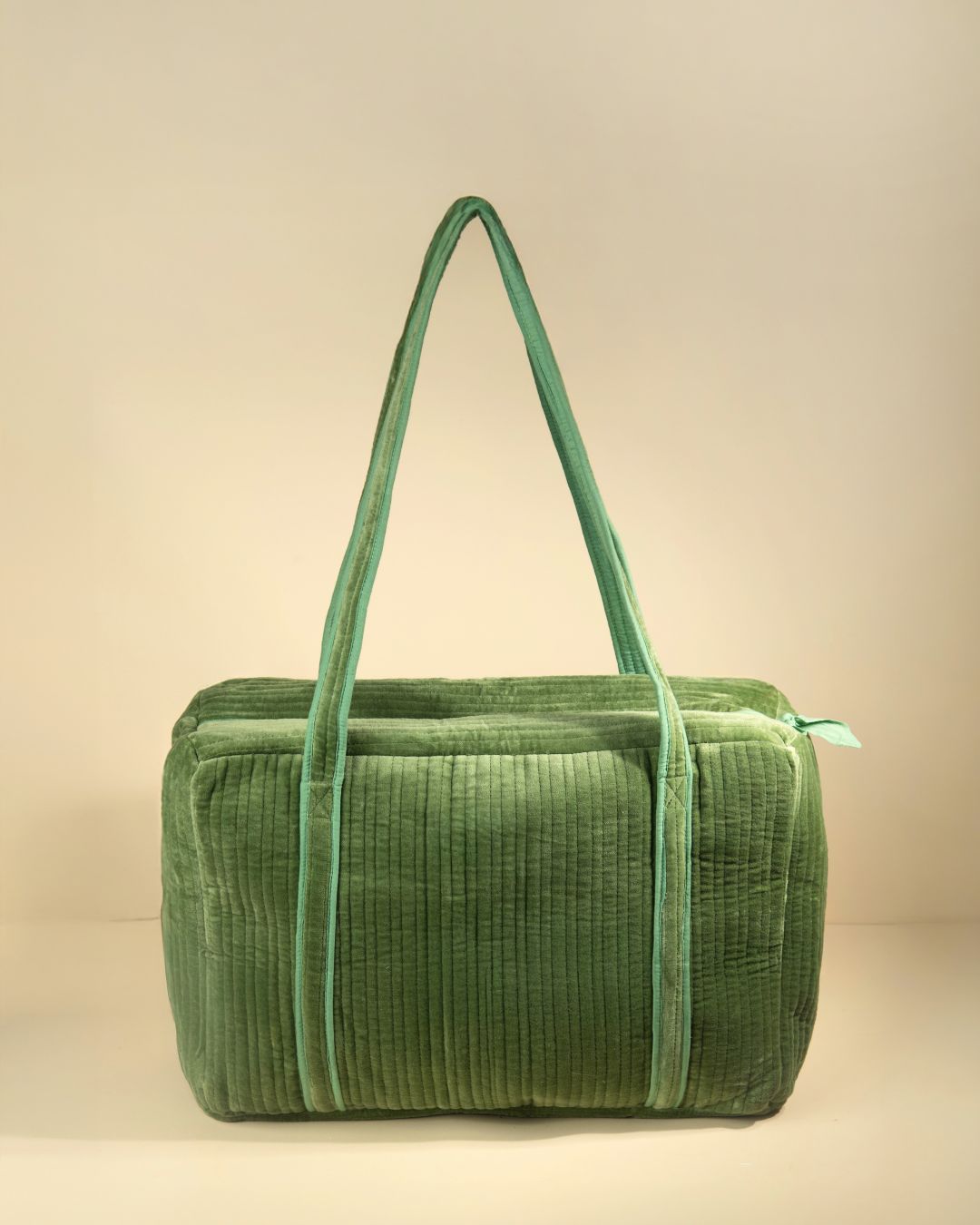 Sac Week-end Lola - Velours kaki eucalyptus
