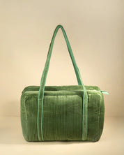 Sac Week-end Lola - Velours kaki eucalyptus