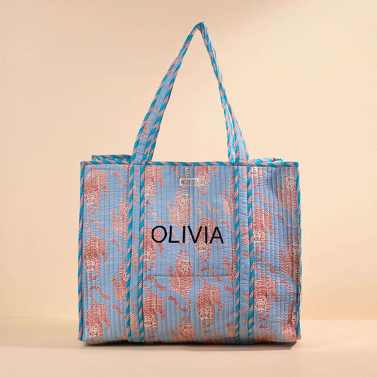 Sac Cabas réversible Deepa.TOTE058.Couleur: Jungle Ciel