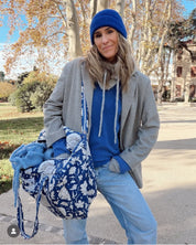 Sac Week-end ou à langer Lola Bleu impérial Floral