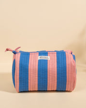 Trousse de toilette Banita rayures pêche bleu