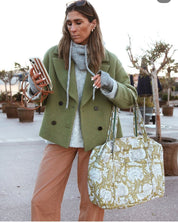 Sac Week-end ou à langer Lola Light kaki Floral