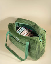 Sac Week-end Lola - Velours kaki eucalyptus