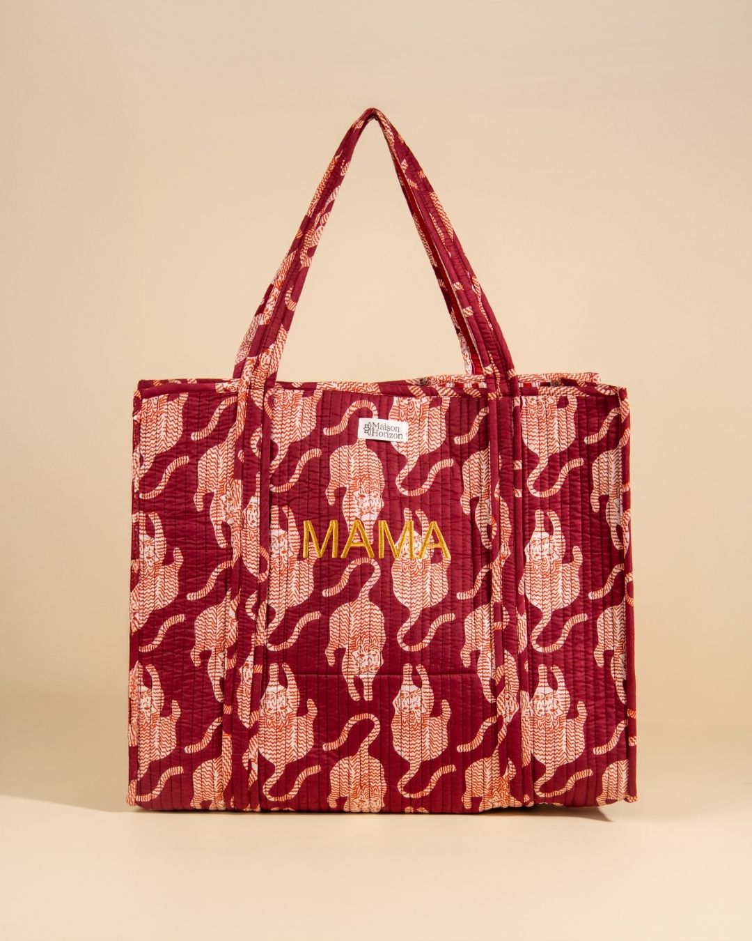 Sac Cabas réversible Deepa Jungle Lie De Vin