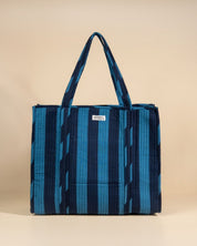 Sac Cabas réversible Deepa Rayures Ultra Bleu