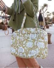 Sac Week-end ou à langer Lola Light kaki Floral