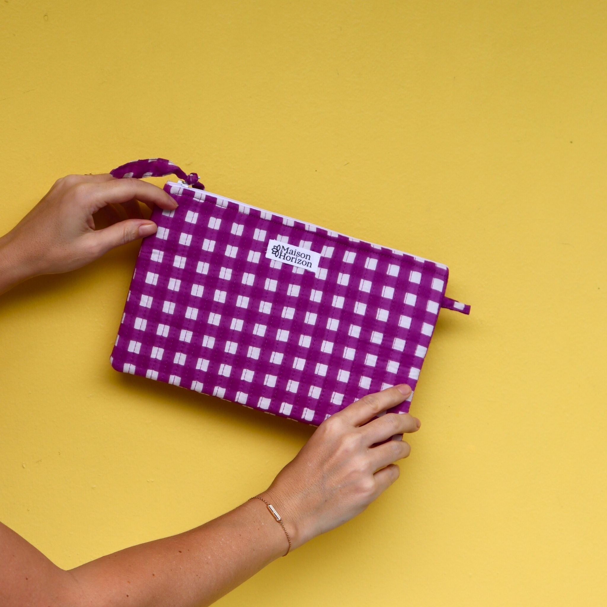Pochettes fourre-tout Jade.POCH001.Couleur: Vichy Cerise