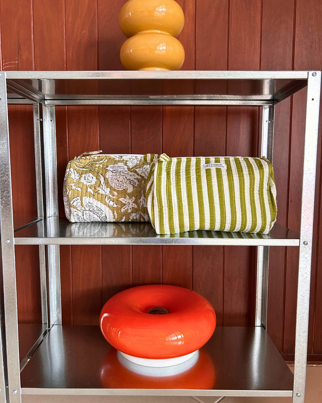 Trousse de toilette Banita Rayures Vert Olive