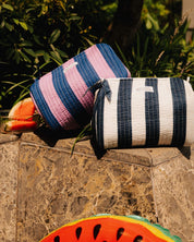 Trousse de toilette Banita rayures lilas marine