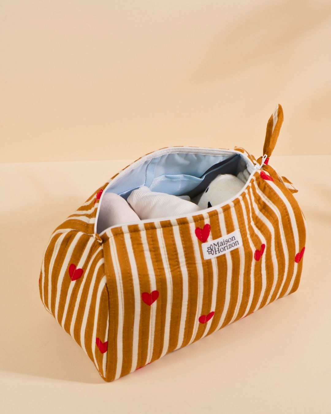 Trousse de toilette Banita Coeurs beige