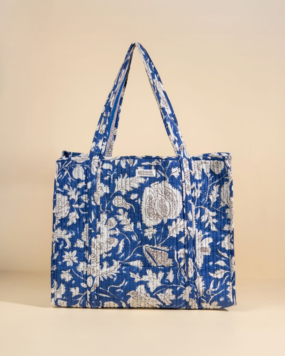 Sac Cabas réversible Deepa Bleu Imperial Floral