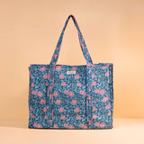 Sac Cabas réversible Deepa Bleu doux floral